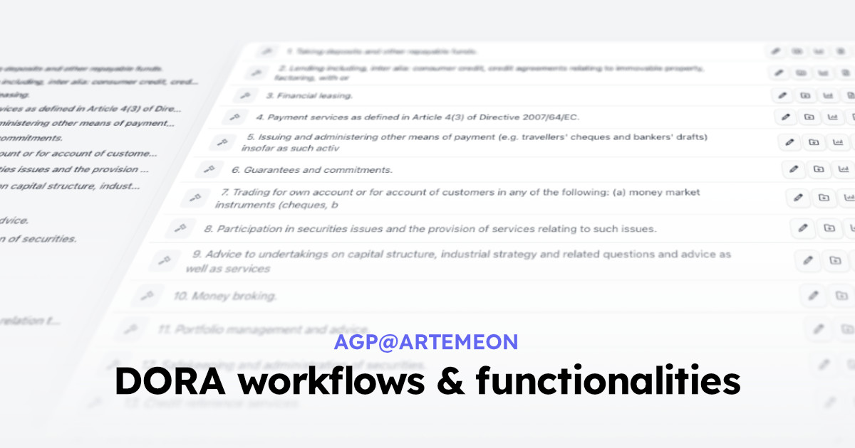 ARTEMEON releases DORA upgrade