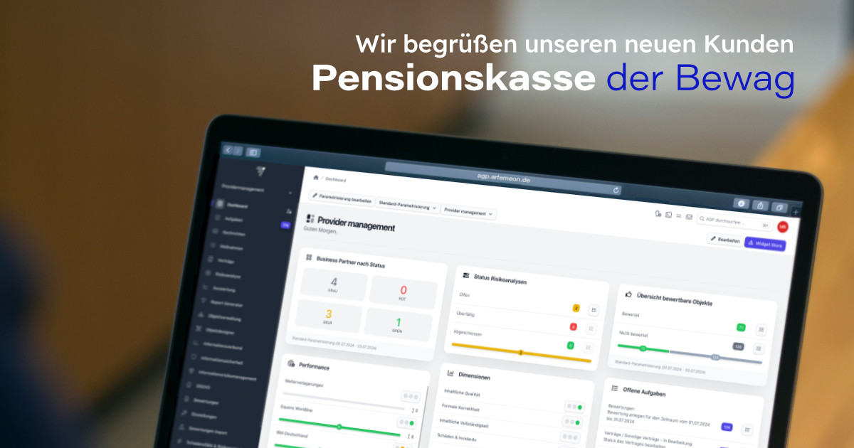 Pensionskasse der Bewag wählt AGP@ARTEMEON GRC Suite